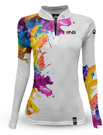 CAMISETA DE PESCA KING BRASIL COM PROTEÇÃO SOLAR UV 50+ (KFF615) - FEMININA