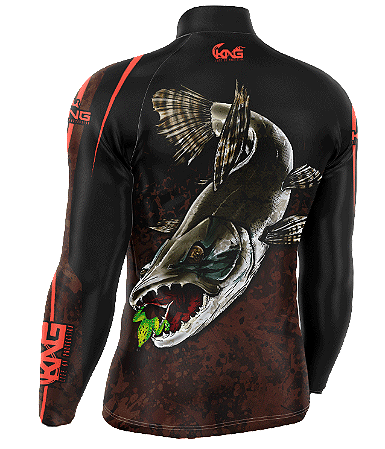 CAMISETA DE PESCA KING BRASIL COM PROTEÇÃO UV 50+ (KFF644)