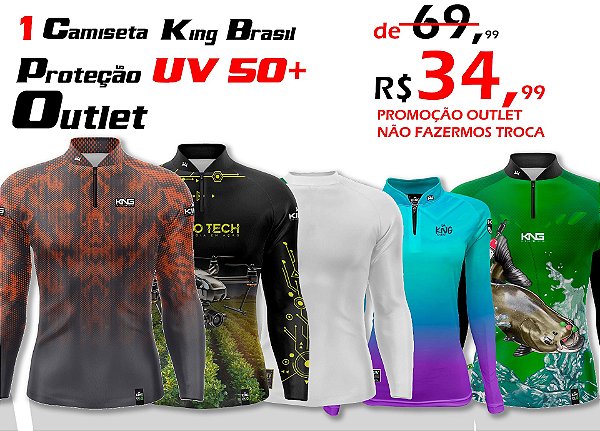 1 CAMISETA KING BRASIL COM PROTEÇÃO UV 50+ (OUTLET)