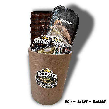 KIT CAMISETA + BANDANA DE PESCA KING BRASIL COM PROTEÇÃO UV 50+ (KFF601 - 602)