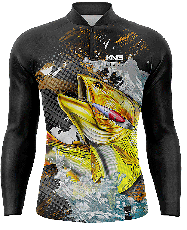 Camiseta C/ Proteção UV Atack King Brasil Dourado