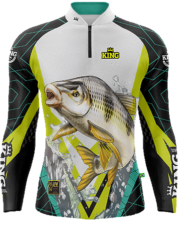 CAMISETA DE PESCA KING BRASIL COM PROTEÇÃO UV 50+ (KFF305)