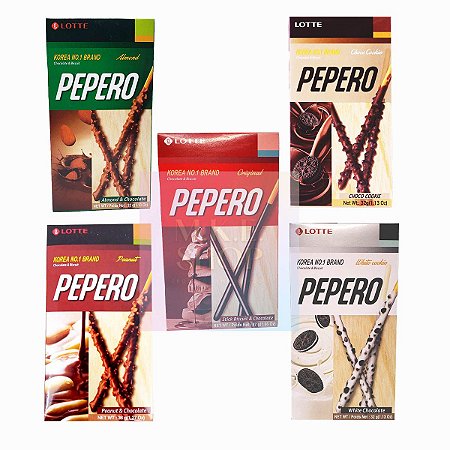 Pepero - Biscoito com Cobertura de Chocolate
