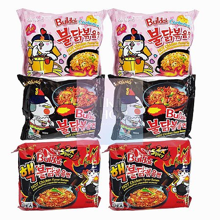 Kit 6 Lamen Buldak Hot Chicken - 3 sabores