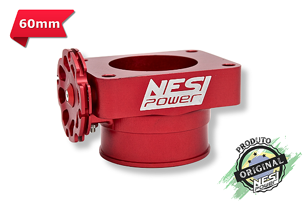 CORPO DE BORBOLETA PADRÃO ÔMEGA 60mm TBI BILLET VERMELHO - NESI POWER