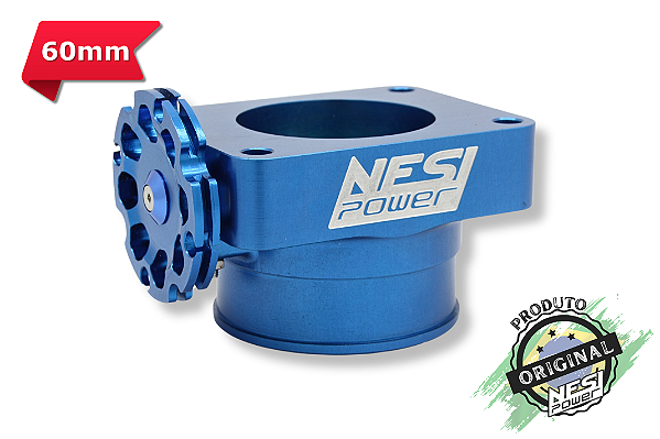 CORPO DE BORBOLETA PADRÃO ÔMEGA 60mm TBI BILLET AZUL - NESI POWER