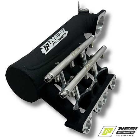 COLETOR DUALPLENUM VW AP 8V UNILATERAL BORBOLETA PARA TRÁS 4 BICOS - PRETO TEXTURIZADO