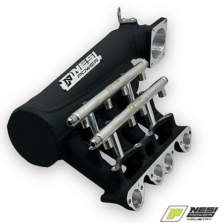 COLETOR DUALPLENUM VW AP 8V UNILATERAL BORBOLETA PARA TRÁS 8 BICOS - PRETO TEXTURIZADO
