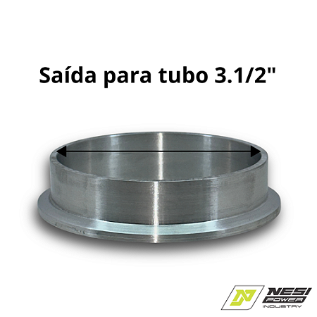 FLANGE SOLDAVEL V-BAND 90MM NESIPOWER SAÍDA PARA 3.1/2" EM ALUMÍNIO