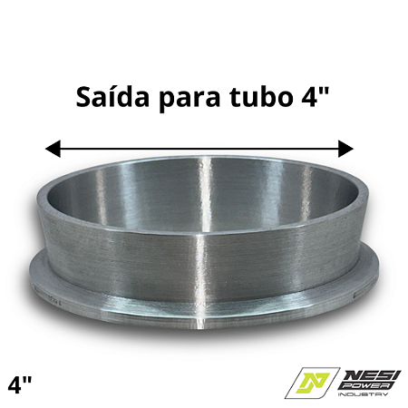 FLANGE SOLDAVEL V-BAND 90MM NESIPOWER SAÍDA PARA 4" EM ALUMÍNIO