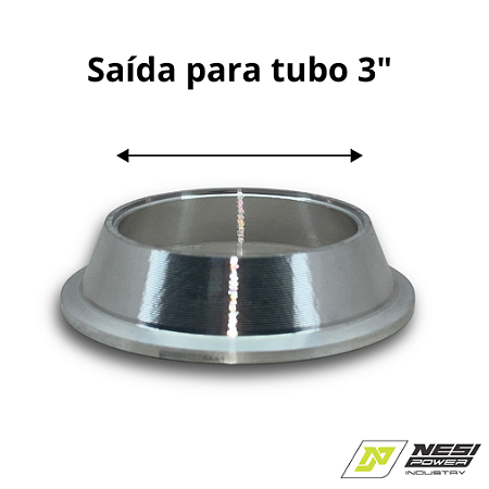 FLANGE SOLDAVEL V-BAND 90MM NESIPOWER SAÍDA PARA 3" EM ALUMÍNIO