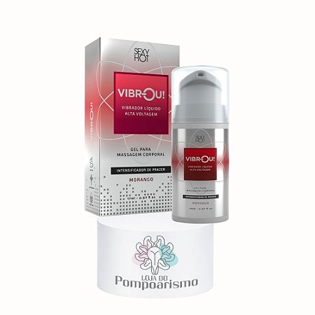 Vibrador Líquido Vibrou Morango 17g – Vibração Imediata e Sabor Intenso