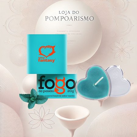 Vela para Massagem Sensual Fogo da Paixão Sabor Menta