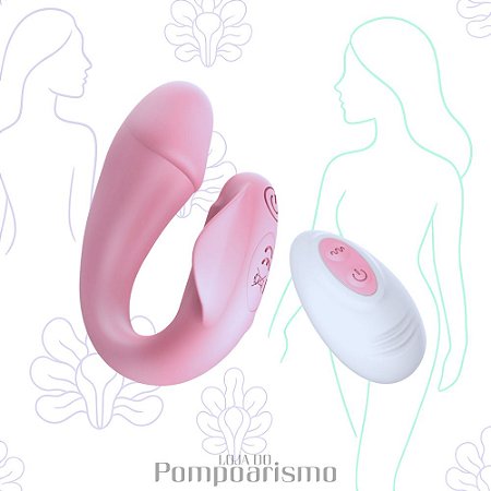 Estimulador Massageador Para Casais em Formato de Glande Recarregável com Controle