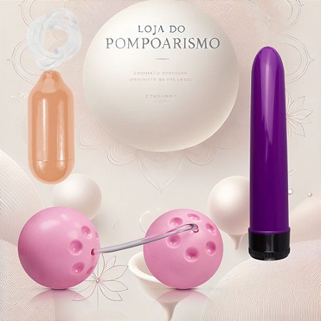 Kit Pompoarismo Cone 40g Hot Flowers - Bola Ben Wa e Personal 17cm