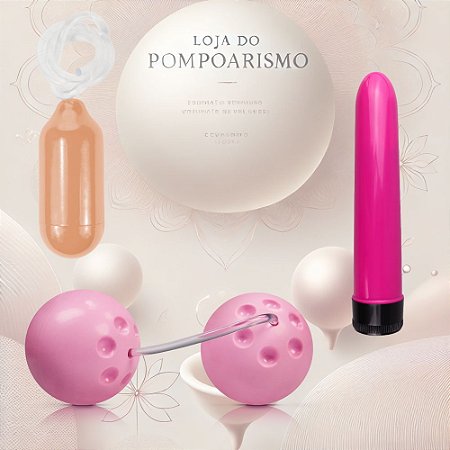Kit Pompoarismo Cone 40g Hot Flowers - Bola Ben Wa e Personal 13cm