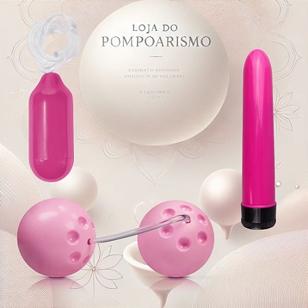 Kit Pompoarismo Cone 20g Hot Flowers - Bola Ben Wa e Personal 13cm