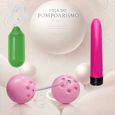 Kit Pompoarismo Cone 50g Hot Flowers - Bola Ben Wa e Personal 13cm