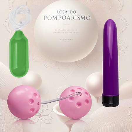 Kit Pompoarismo Cone 50g Hot Flowers - Bola Ben Wa e Personal 17cm