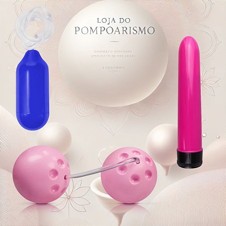 Kit Pompoarismo Cone 60g Hot Flowers - Bola Ben Wa e Personal 13cm