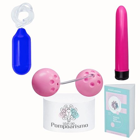 Kit Pompoarismo Cone 60g Hot Flowers - Bola Ben Wa e Personal 13cm