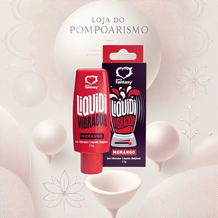 Liquidi Vibrador Beijável Morango – Gel Excitante Feminino com Vibração e Sabor
