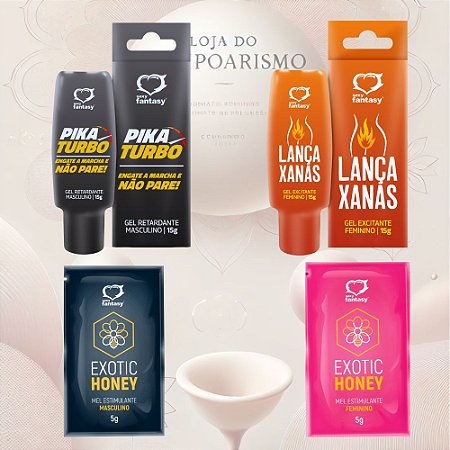 Kit Casal Premium – Controle, Excitação e Energia com 4 Produtos Sexy Fantasy