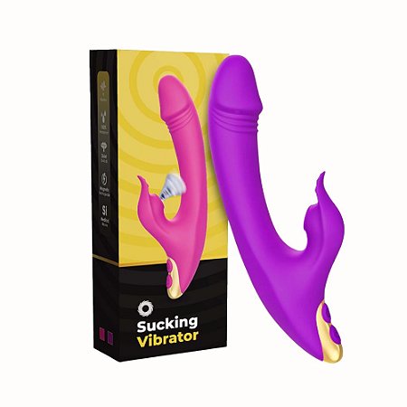 Vibrador Rabbit Recarregável com Sucção Clitoriana e Ponto G