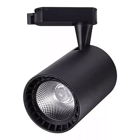 SPOT PRETO 10W 3000K PARA TRILHO ELETRIFICADO GALAXY