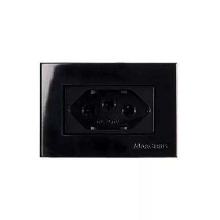 CONJ 1 TOMADA 2P+T 10A 250V PARA MOVEL EBONY SLEEK - 16573