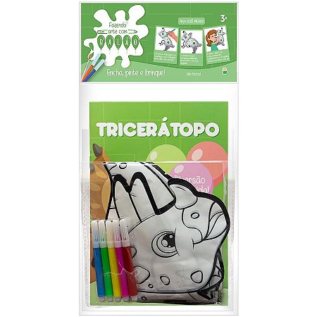 FAZENDO ARTE COM BALAO! ATIVIDADES & COLORIR: TRICERATOPO