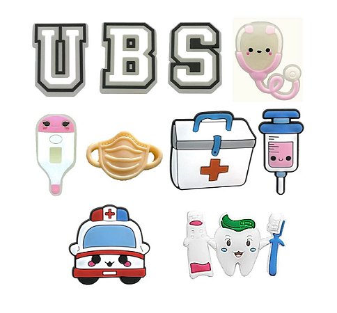Pins / Botons Para Crocs Kit Ubs Saúde Medicina Enfermagem