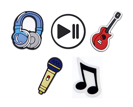 Pins / Botons para Crocs Kit Instrumentos Musicais