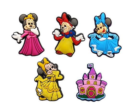 Pins / Botons para Crocs Kit Minnie Princesa Disney
