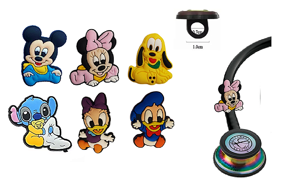 Kit Enfeite Pediatria Estetoscópio Disney Baby Medicina Enfermagem Saúde