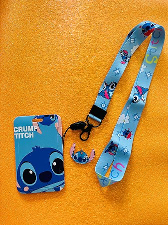 Cordão e Porta Crachá Disney Stitch