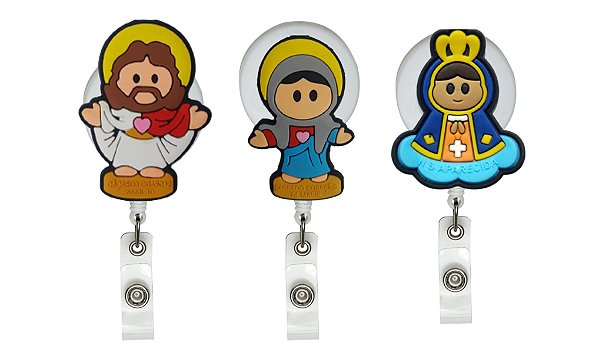 Kit Crachás Católicos Jesus Maria Nossa Senhora Aparecida