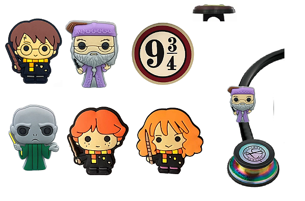 Kit Enfeite Pediatria Estetoscópio Harry Potter Medicina Enfermagem