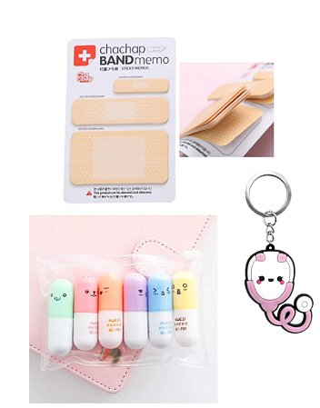 Kit Presente Estudantes Saúde Medicina Enfermagem Marca-texto