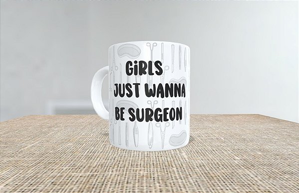 Caneca Medicina Cirurgia Estampa Mulheres Cirurgiãs