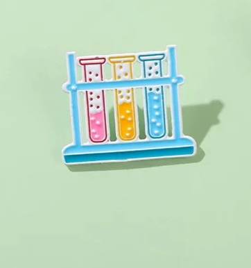 Broche Pin Botton Química Tubos De Ensaio Ciência Pesquisa