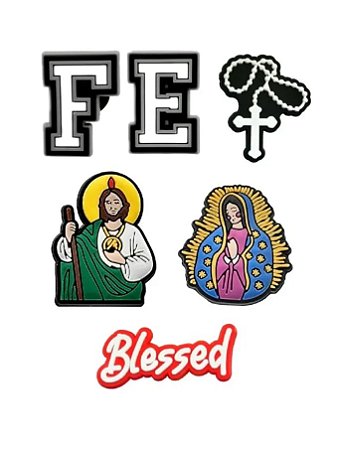 Pins Crocs Fé Abençoado Jesus Cristo Maria Oração