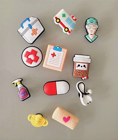 Pins / Botons Para Crocs Kit Saúde Medicina Paramentada