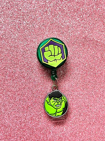 Crachá Retrátil (roller clip) O Incrível Hulk Marvel Heróis