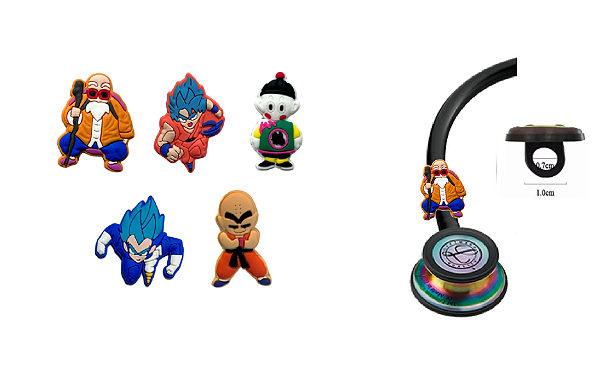 Kit Enfeite Pediatria Estetoscópio Dragon Ball Medicina Enfermagem