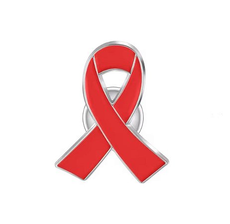 Broche Botton Pin Laço Vermelho Campanha Saúde