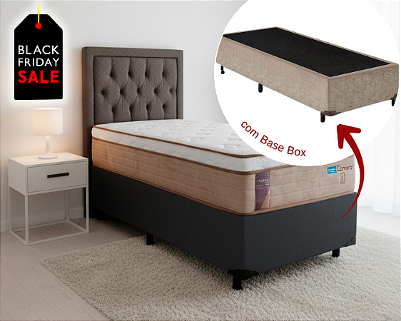 Conjunto Box Solteiro (Colchão Cameron Pillow Euro Probel + Base Box)