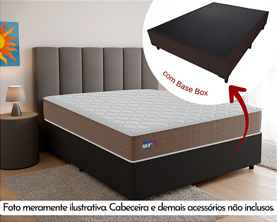 Conjunto Box Casal (Colchão DF Pocket Solar + Base Box)