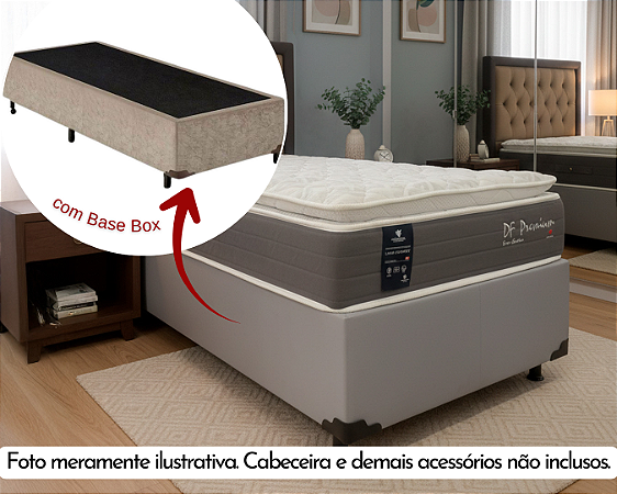 Conjunto Box Solteirão (Colchão DF Premium Montreal + Base Box)