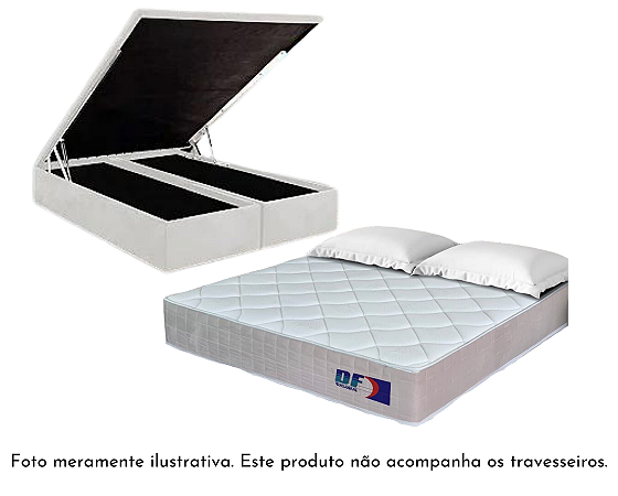 Conjunto Baú Queen (Colchão DF Exclusive Topázio + Base Baú Econ. 36cm)